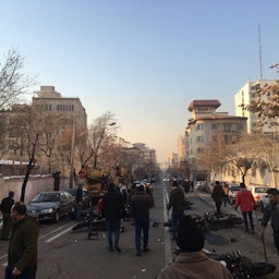 Followers of a Sufi leader clash with security forces in Tehran on Feb. 5, 2017 (Photo via social media)