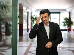 Former Iranian president Mahmoud Ahmadinejad in Tehran, Iran, on the first day after the end of his presidency in 2013. (Photo by Hamed Malekpour via Tasnim News Agency)