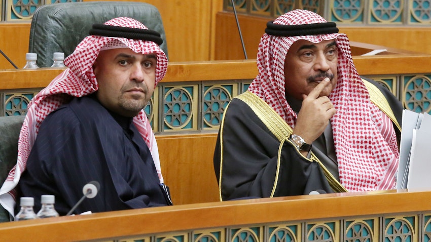 رئيس الوزراء الكويتي يحضر جلسة برلمانية في مدينة الكويت في 9 يناير/كانون الثاني 2020 (الصورة عبر غيتي إيماجز)