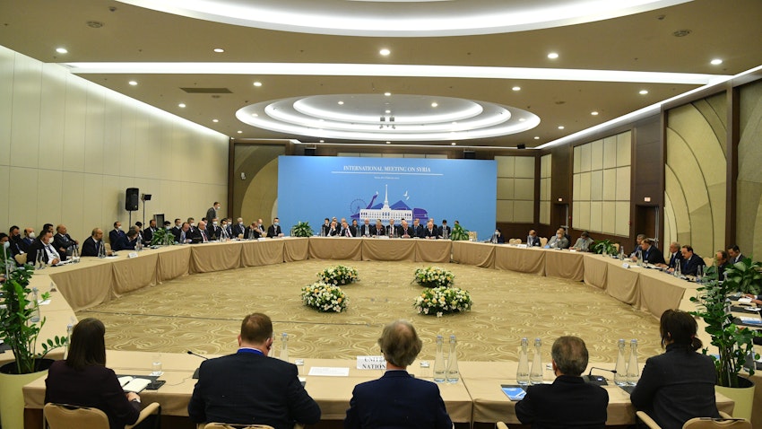 The 15th round of Syria peace talks continues in Sochi, Russia on Feb. 17, 2021. (Photo via Getty Images)