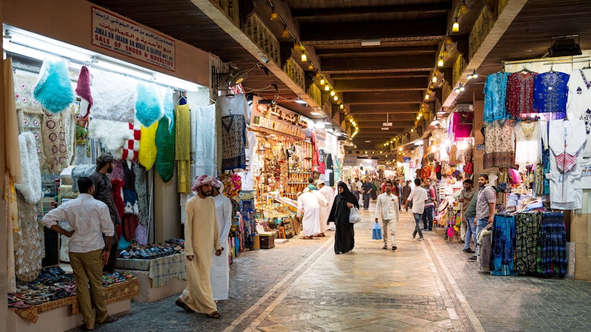 Men in the old bazaar of Muscat, Oman on Feb. 14, 2020 (Photo via Getty Images)