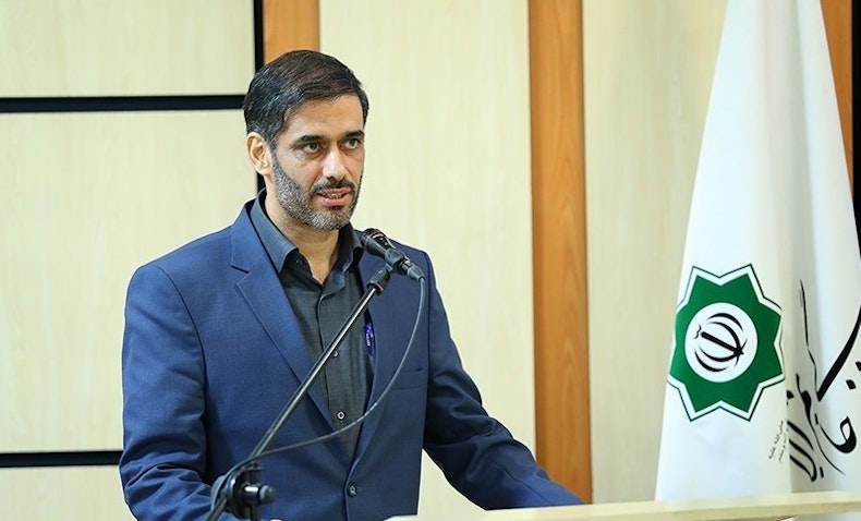 سعيد محمد يلقي كلمة في حفل تنصيبه كقائد لمقر خاتم الأنبياء في طهران ، إيران في 7 أكتوبر/تشرين الأول 2018. (تصوير محمد حسن زاده عبر وكالة تسنيم الإخبارية)