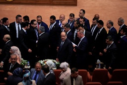 حضور نخست‌وزیر پیشین عراق و رهبر ائتلاف دولت قانون نوری المالکی در جلسه افتتاحیه پارلمان عراق در ۱۲ شهریور ۱۳۹۷/ ۳ سپتامبر ۲۰۱۸، بغداد، عراق (عکس از گتی ایمیجز)‌ 