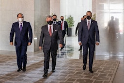 حضور سران کشورهای اردن، عراق و مصر در نشستی در امان، اردن، ۴ شهریور ۱۳۹۹/ ۲۵ آگوست ۲۰۲۰. (عکس از گتی ایمیجز) 