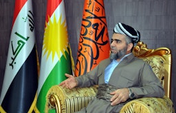 Komal leader Ali Bapir speaking to the media about Kurdistan Regional Government (KRG) developments in Erbil, Kurdistan region of Iraq (KRI) on Jan. 26, 2014. (Photo via Getty Images)