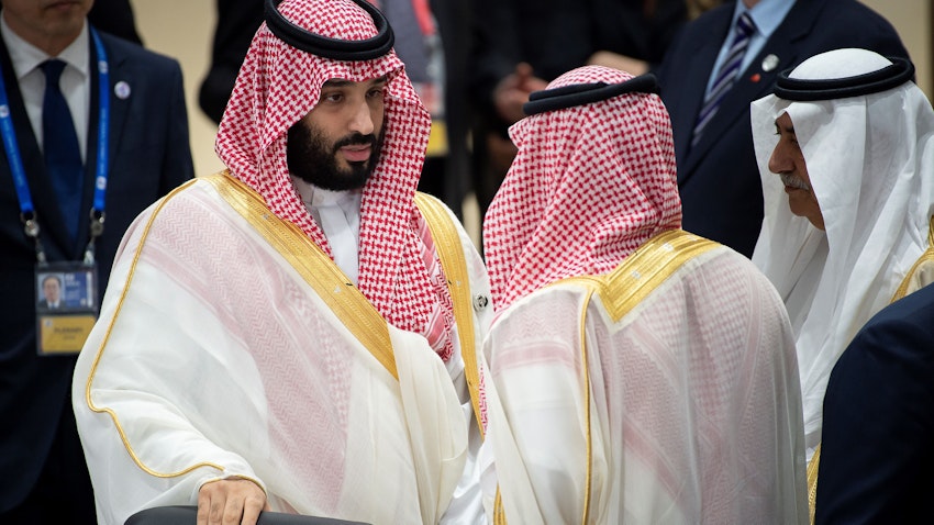 ولي العهد السعودي الأمير محمد بن سلمان يحضر قمة مجموعة العشرين في أوساكا، اليابان في 28 يونيو/حزيران 2019 (الصورة عبر غيتي إيماجز).