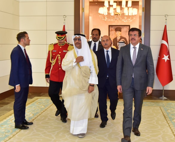  رئيس الوزراء الكويتي الأسبق جابر المبارك الحمد الصباح خلال زيارته دولة تركيا في 14 سبتمبر/أيلول 2017 (الصورة عبر غيتي إيماجز)