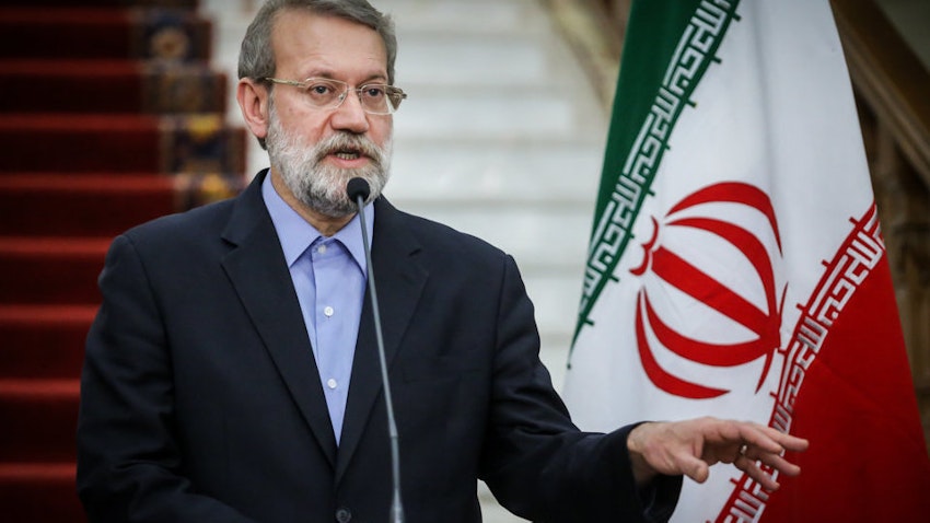 Ali Larijani speaks during a press conference in Tehran, Iran on Sep. 26, 2016. (Photo by Majid Haghdoust via Tasnim News Agency)