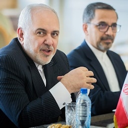 Iranian Foreign Minister Mohammad Javad Zarif at a meeting in Tehran on Feb. 22, 2020. (Photo by Erfan Kuchari via Tasnim News Agency)