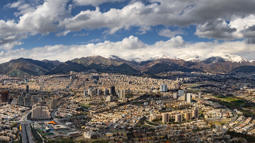 Panorama of the north of the Iranian capital from Tehran’s Milad tower on Apr. 2, 2019. (Photo by Amir Pashaei)