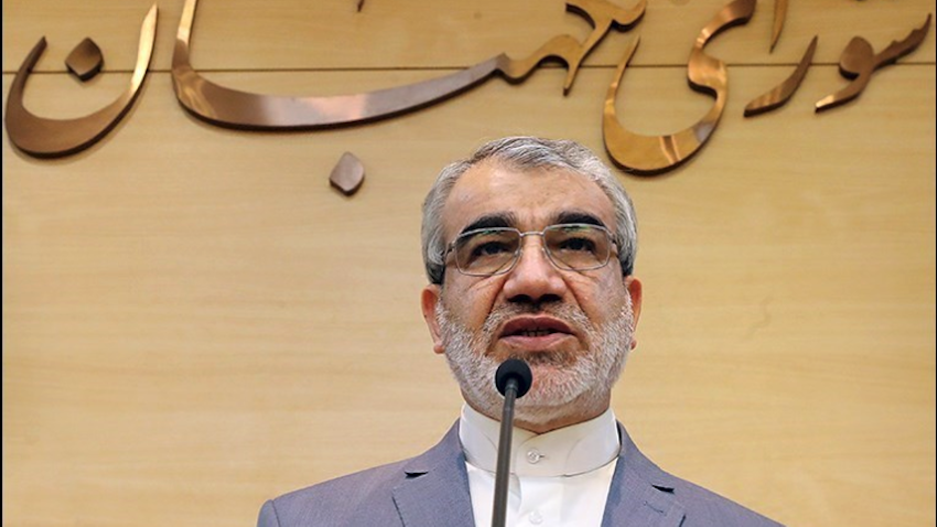 Abbas Kadkhodaee, the spokesperson for Iran's Guardian Council, at a news conference in Tehran on July 11, 2020. (Photo by Mahmoud Hosseini via Tasnim News Agency)