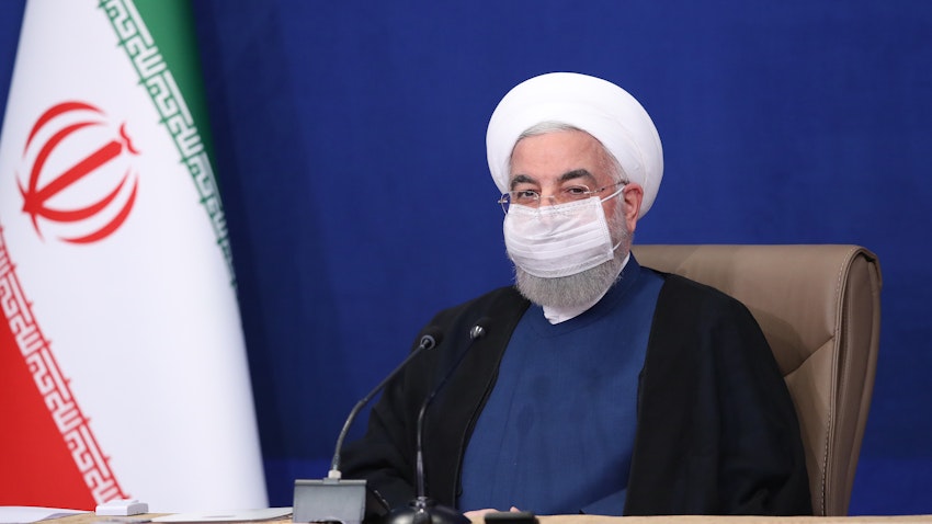حسن روحانی، رئیس جمهور ایران، در مقام ریاست یکی از جلسات کابینه در تهران؛ ایران،  ۳۰ اردیبهشت ۱۴۰۰/ ۲۰ می ۲۰۲۱ (عکس از وبسایت president.ir)