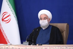 حسن روحانی، رئیس جمهور ایران، در مقام ریاست یکی از جلسات کابینه در تهران؛ ایران،  ۳۰ اردیبهشت ۱۴۰۰/ ۲۰ می ۲۰۲۱ (عکس از وبسایت president.ir)