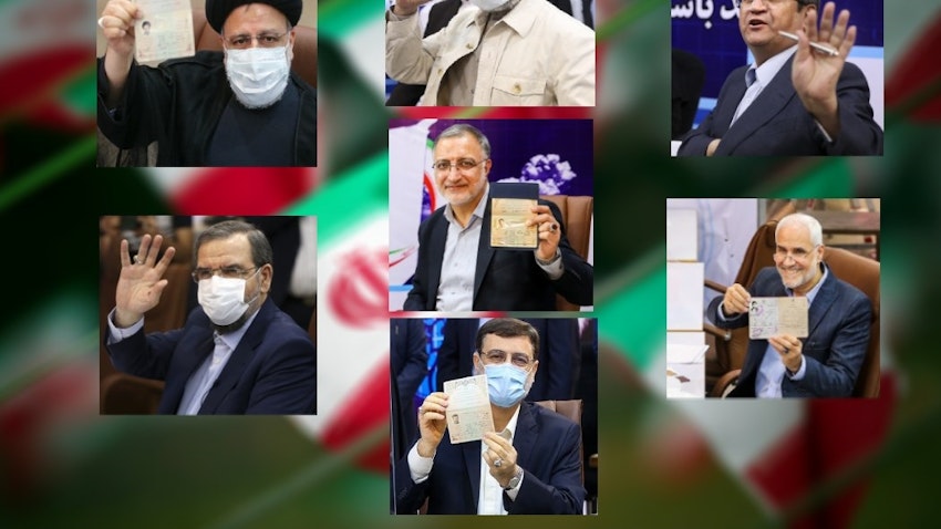 Iran presidential election 2021 candidates. Iran, May. 25, 2021. (Photo via Fars News Agency)