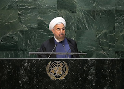 Iran's former president Hassan Rouhani delivers a speech at the 74th session of UN General Assembly in New york, US on Sep. 25, 2019. (Photo via Iranian presidency)