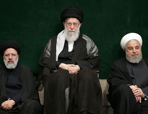 Iran's Supreme Leader Ayatollah Ali Khamenei along with President Hassan Rouhani and then judiciary chief Ebrahim Raisi in Tehran on Sept. 7, 2019. (Photo via Iran's supreme leader's website)