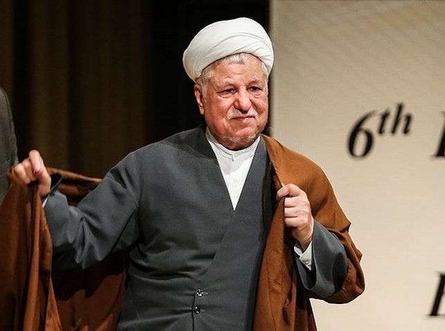 Late Iranian two-time president Akbar Hashemi Rafsanjani at a summit in Tehran on May 27, 2015. (Photo by Hamd Malekpour via Tasnim News Agency)