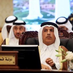 Then Qatari Finance Minister Ali Shareef Al-Emadi attends a GCC meeting in Kuwait on Nov. 6, 2018. (Photo via Getty Images)