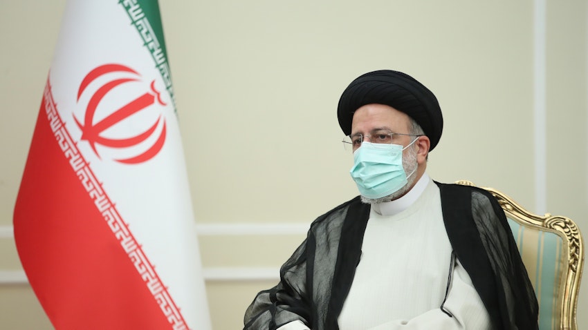 Iran's President Ebrahim Raisi at a meeting in Tehran on Aug, 5, 2021. (Photo via Iran's president's website)