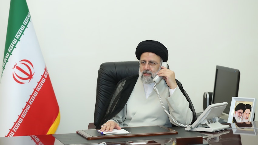 Iran's President Ebrahim Raisi in his office in Tehran. (Undated photo via president.ir)