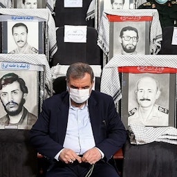 القائد السابق للحرس الثوري الإسلامي الإيراني محسن رضائي في حفل للمحاربين القدامى في طهران. 21 سبتمبر/أيلول 2021 (تصوير مقداد مدادي عبر وكالة تسنيم للأنباء)
