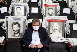 القائد السابق للحرس الثوري الإسلامي الإيراني محسن رضائي في حفل للمحاربين القدامى في طهران. 21 سبتمبر/أيلول 2021 (تصوير مقداد مدادي عبر وكالة تسنيم للأنباء)
