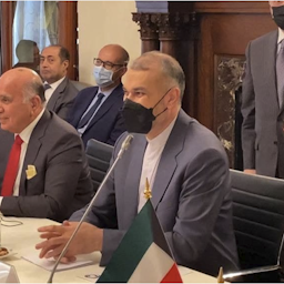 وزير الخارجية الإيراني حسين أمير عبد اللهيان يحضر جلسة متابعة لمؤتمر بغداد في نيويورك. 21 سبتمبر/أيلول 2021. (الصورة عبر موقع وزارة الخارجية الإيرانية)