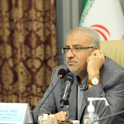 وزير البترول الإيراني جواد أوجي يحضر الاجتماع العشرين لأوبك+ عبر الفيديو في الأول من سبتمبر/أيلول 2021 (الصورة عبر شبكة معلومات الطاقة البترولية شانا)