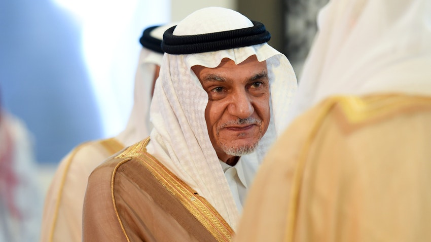 Saudi Arabia's former intelligence chief and ex-ambassador to the US Prince Turki bin Faisal Al Saud in Riyadh on Mar. 30, 2017. (Photo via Getty Images)