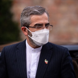 Senior Iranian nuclear negotiator Ali Baqeri-Kani arrives at the venue of nuclear talks in Vienna on Nov. 29, 2021. (Photo via Getty Images)