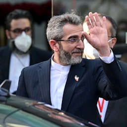 Senior Iranian nuclear negotiator Ali Baqeri-Kani is seen leaving the venue of the nuclear talks in Vienna on Dec. 3, 2021. (Photo via Getty Images)