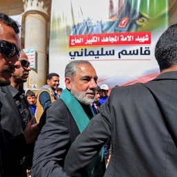 سفير إيران في اليمن، حسن إيرلو يحضر مناسبة في العاصمة اليمنية صنعاء. 2 يناير/كانون الثاني 2021 (الصورة عبر غيتي إيماجز)