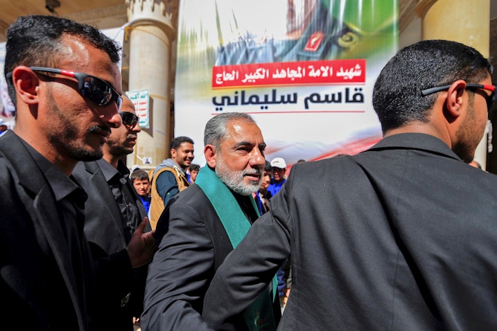 Iranian Ambassador to Yemen Hassan Irloo attends an event in the Yemeni capital of Sana’a, on Jan. 2, 2021. (Photo via Getty Images)