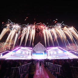نمای کلی از جشنواره‌ی موسیقی "ساند استورم" در ریاض، عربستان سعودی؛ ۲۷ آذر ۱۴۰۰/ ۱۸ دسامبر ۲۰۲۱. (عکس از گتی ایمیجز)