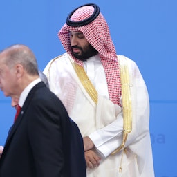 Saudi Crown Prince Mohammed bin Salman Al Saud and Turkey’s President Recep Tayyip Erdogan during the family photo at the G20 summit in Buenos Aires, Argentina on Nov. 30, 2018. (Photo via Getty Images)