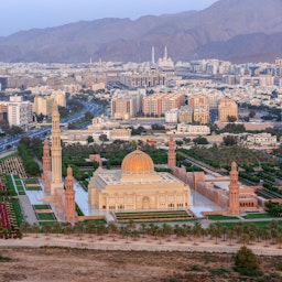 An aerial view of the Omani capital Muscat on Apr. 9, 2021 (Photo via Getty Images)