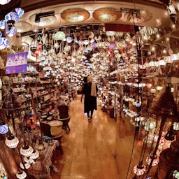 A lamp shop in the Old Manama Souq area in the Bahraini capital on Dec. 1, 2020. (Photo via Getty Images)