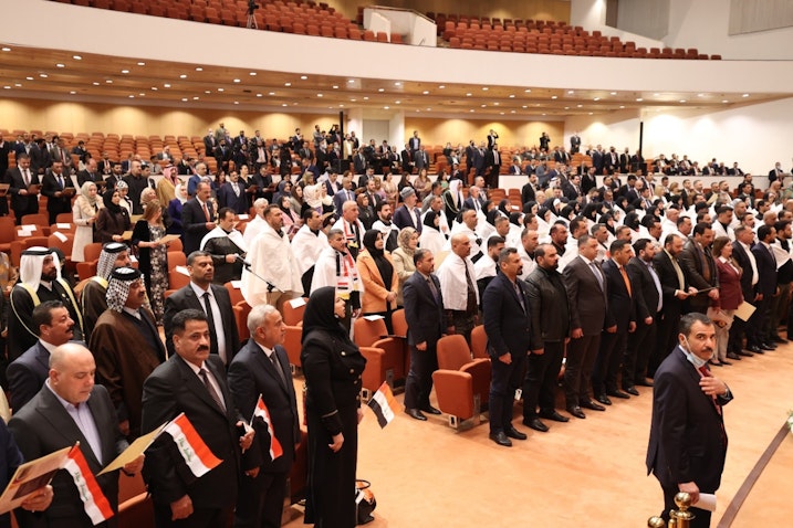 The Iraqi legislature convenes for the first time since the Oct. 10 parliamentary elections on Jan.9 in the capital, Baghdad. (Photo by Iraqi Parliament Press Office via Getty Images)