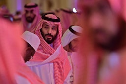 محمد بن سلمان آل سعود، ولیعهد عربستان سعودی در کنفرانس ابتکار سرمایه‌گذاری در آینده؛ ریاض، عربستان سعودی؛ ۲ آبان ۱۳۹۷/ ۲۴ اکتبر ۲۰۱۸. (عکس از گتی ایمیجز)