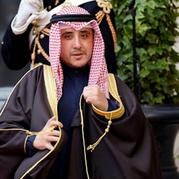 Kuwait's Foreign Minister and Minister of State for Cabinet Affairs Ahmed Nasser Al-Mohammed Al-Ahmed Al-Jaber Al-Sabah arrives in Paris on Nov. 12, 2021. (Photo via Getty Images)