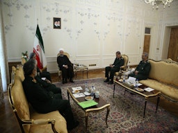 IRGC top commanders meeting with then president Hassan Rouhani in Tehran on July 24, 2017. (Photo via Iran's president's website)