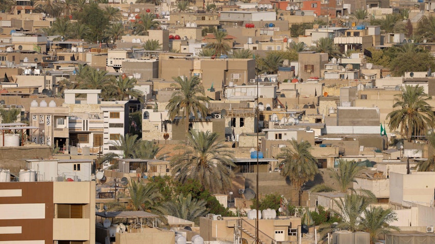 یک منطقه‌ی مسکونی؛ بغداد، عراق، ۵ شهریور ۱۴۰۰/ ۲۷ اوت ۲۰۲۱. (عکس از گتی ایمیجز)