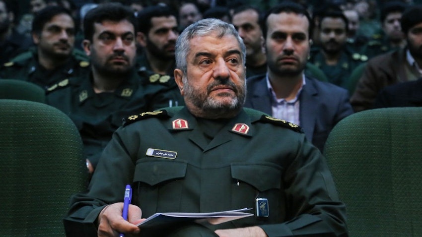 Former IRGC commander-in-chief Mohammad Ali Jafari at an event in Tehran, Iran on Jan. 2017 (Photo via Mehr)