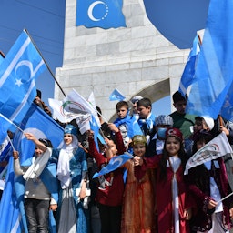 Iraqi Turkmens attend a commemoration ceremony in Kirkuk, Iraq on Mar. 28, 2021. (Photo via Getty Images)