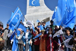 Iraqi Turkmens attend a commemoration ceremony in Kirkuk, Iraq on Mar. 28, 2021. (Photo via Getty Images)