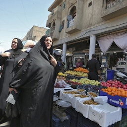 Women in Sadriyah Market in Baghdad, Iraq on Sept. 10, 2021. (Photo via Getty Images)