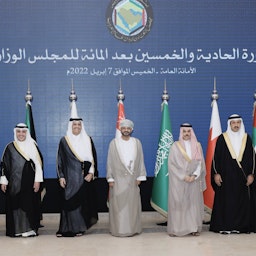 الصورة الرسمية للاجتماع الوزاري لدول مجلس التعاون الخليجي في الرياض. 7 أبريل/نيسان 2022 (الصورة من موقع وزارة الخارجية الكويتية)