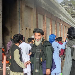 Afghan demonstrators rally outside Iranian Consulate in Herat, Afghanistan on Apr. 11, 2022 (Photo via IRNA)