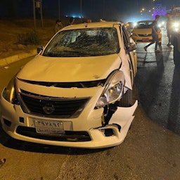 The vehicles damaged by the explosive drone attack in Erbil, Iraq on June 8, 2022. (Source: Social media)