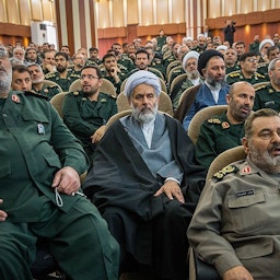The IRGC’s former intelligence chief Hossein Taeb attending the inauguration ceremony of IRGC Commander-in-Chief Hossein Salami in Tehran, Iran on Apr. 24, 2019. (Photo via Fars News Agency)